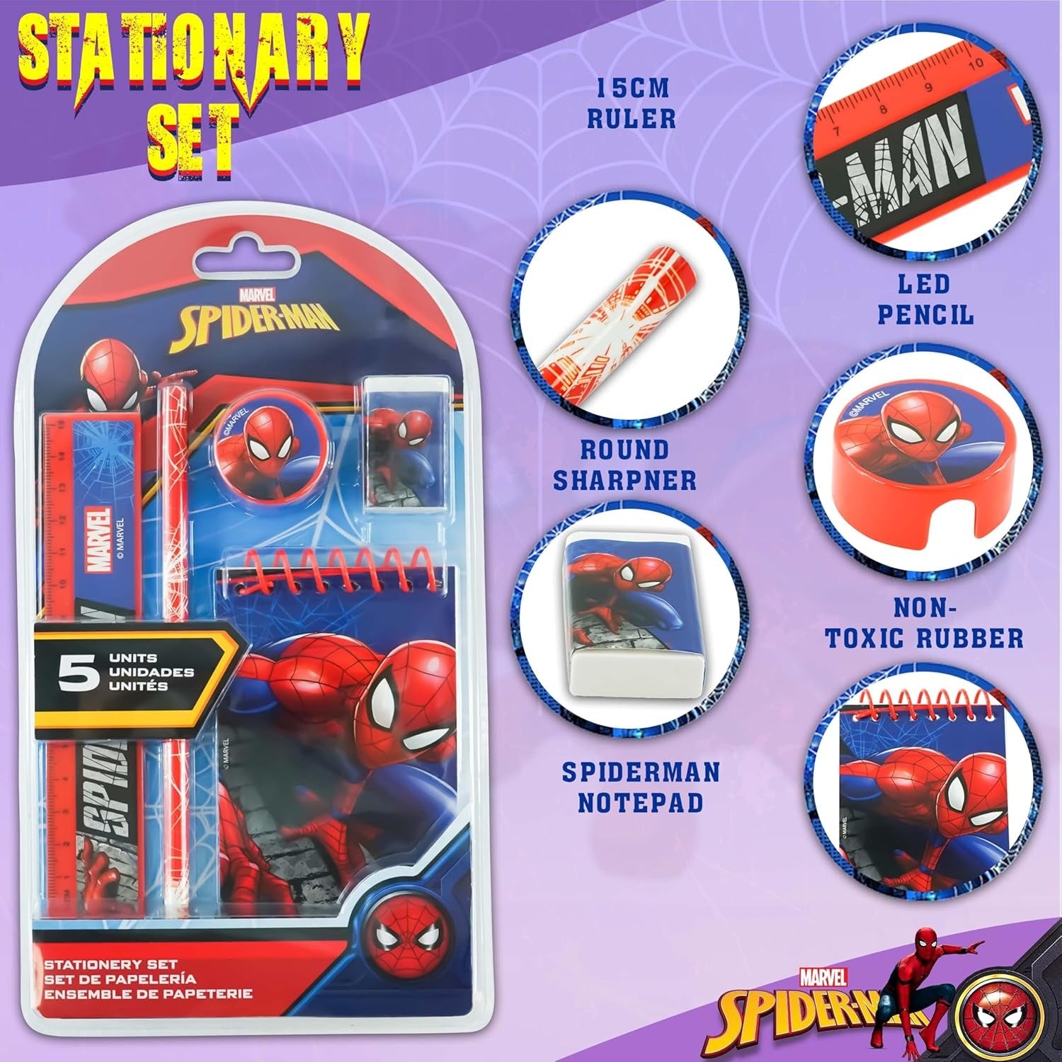 5PCs School Stationery Set - Assorted