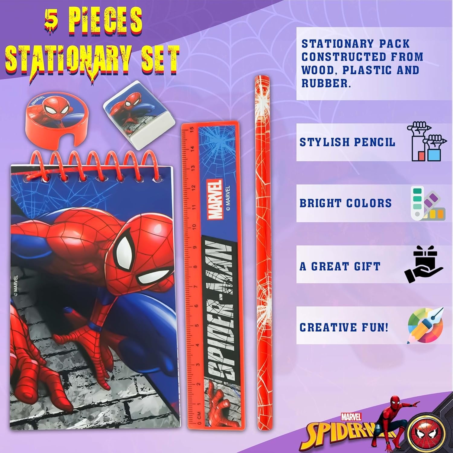 5PCs School Stationery Set - Assorted