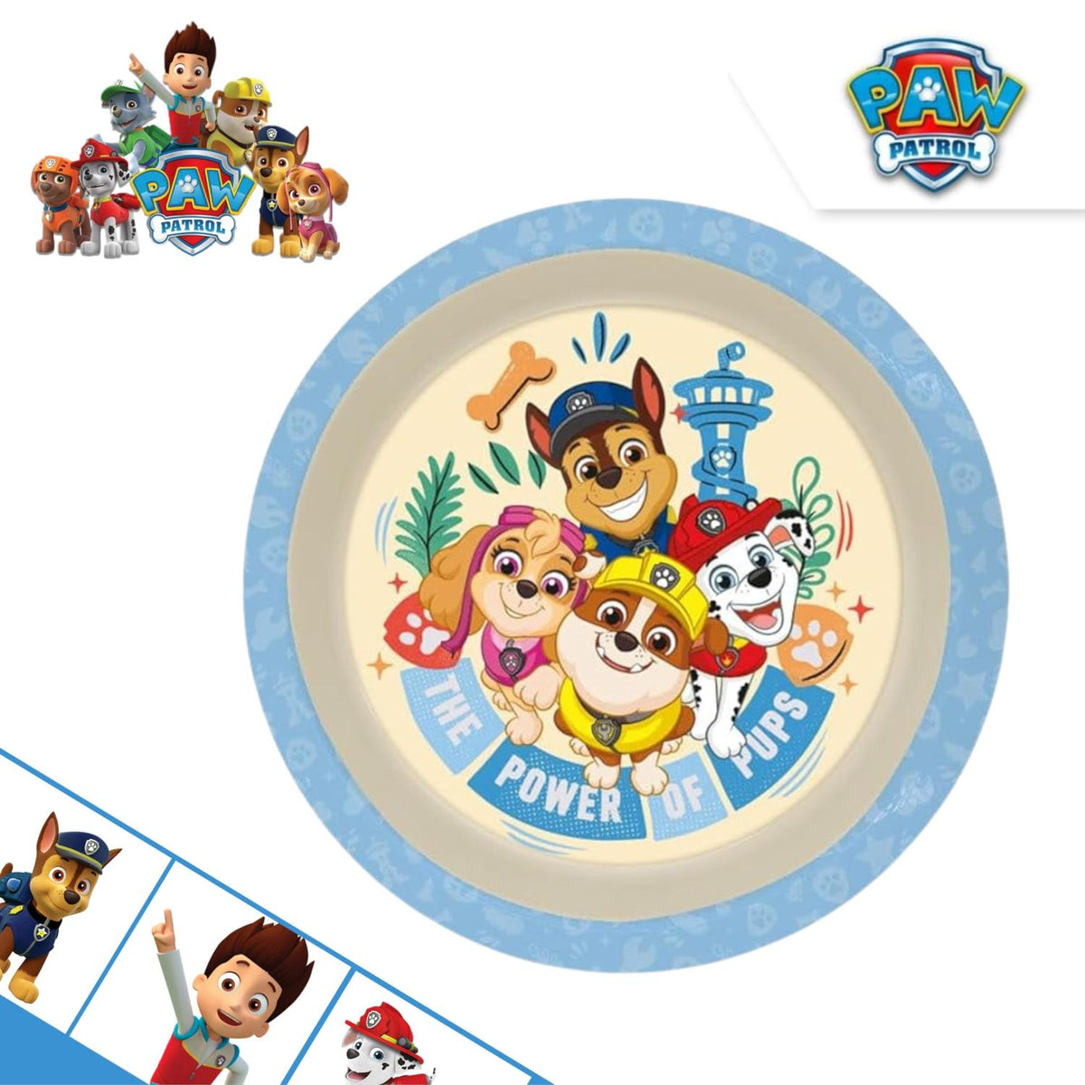 PAW Patrol Kids Licensed Reusable Plastic Plate 22cm – view 6