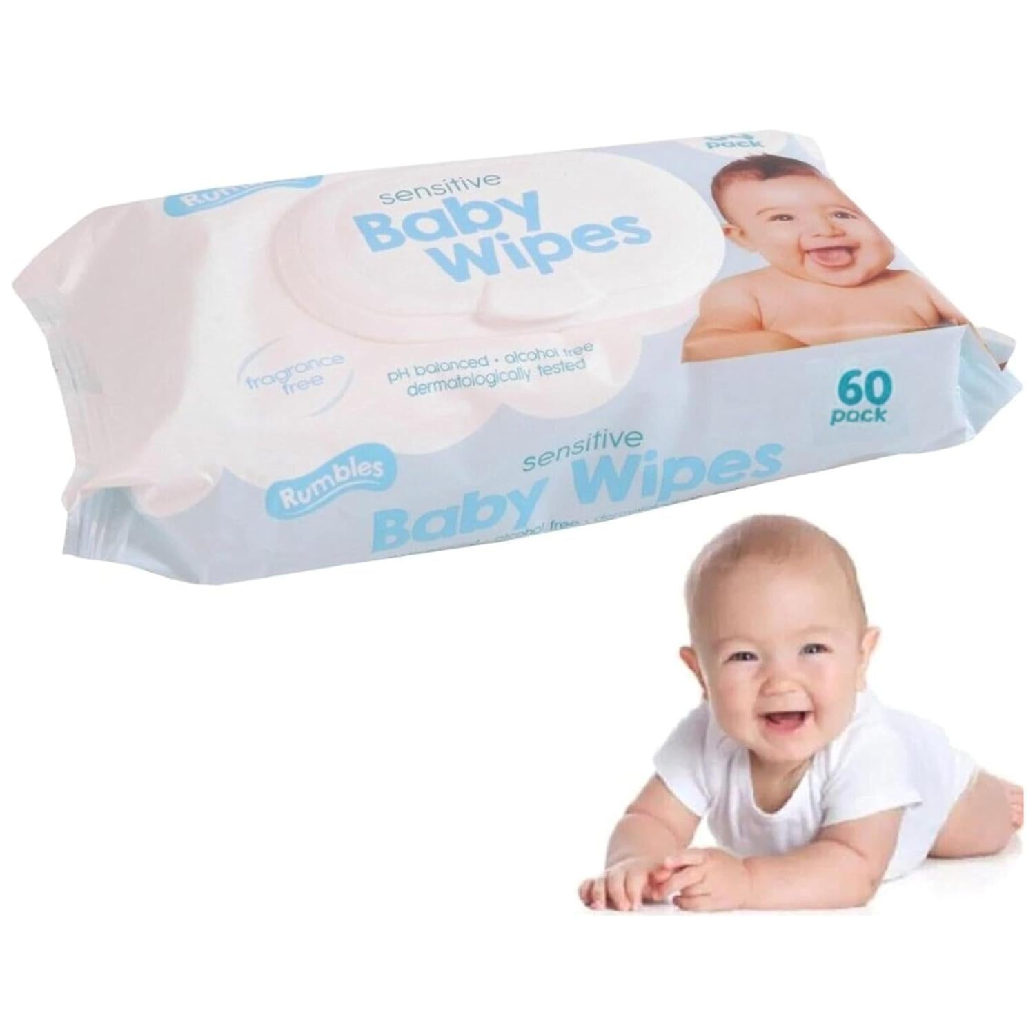 Fragrance-Free Baby Wipes Sensitive Skin 60 Pack
