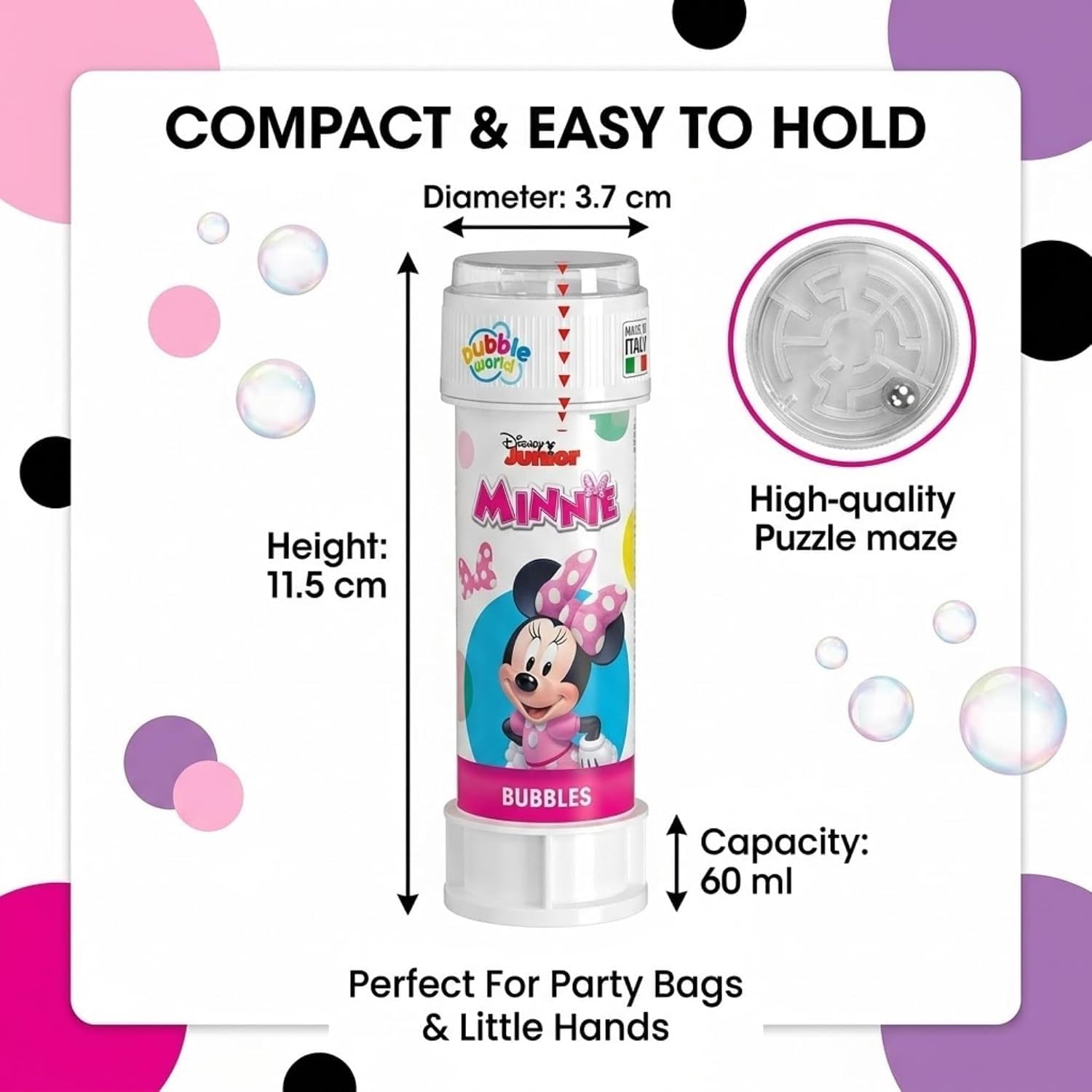 Minnie Mouse 12Pcs Bubble Tubes with Wand