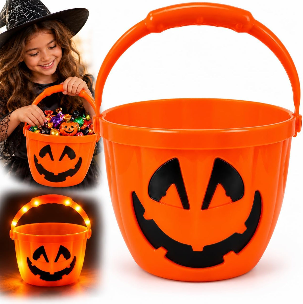 30cm Halloween Light Up Treat Bucket