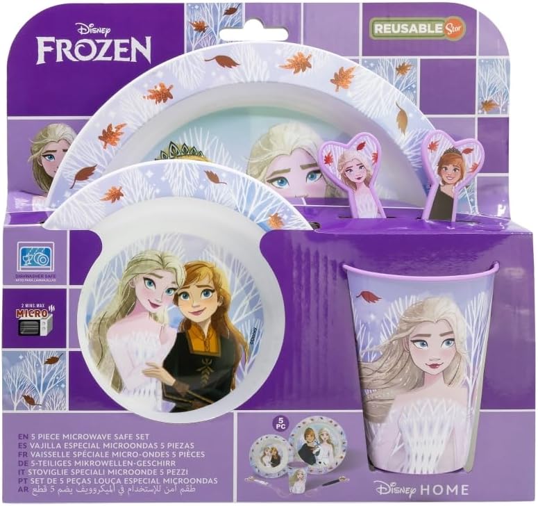 5PC Kids Cartoon Reusable Dinnerware Set
