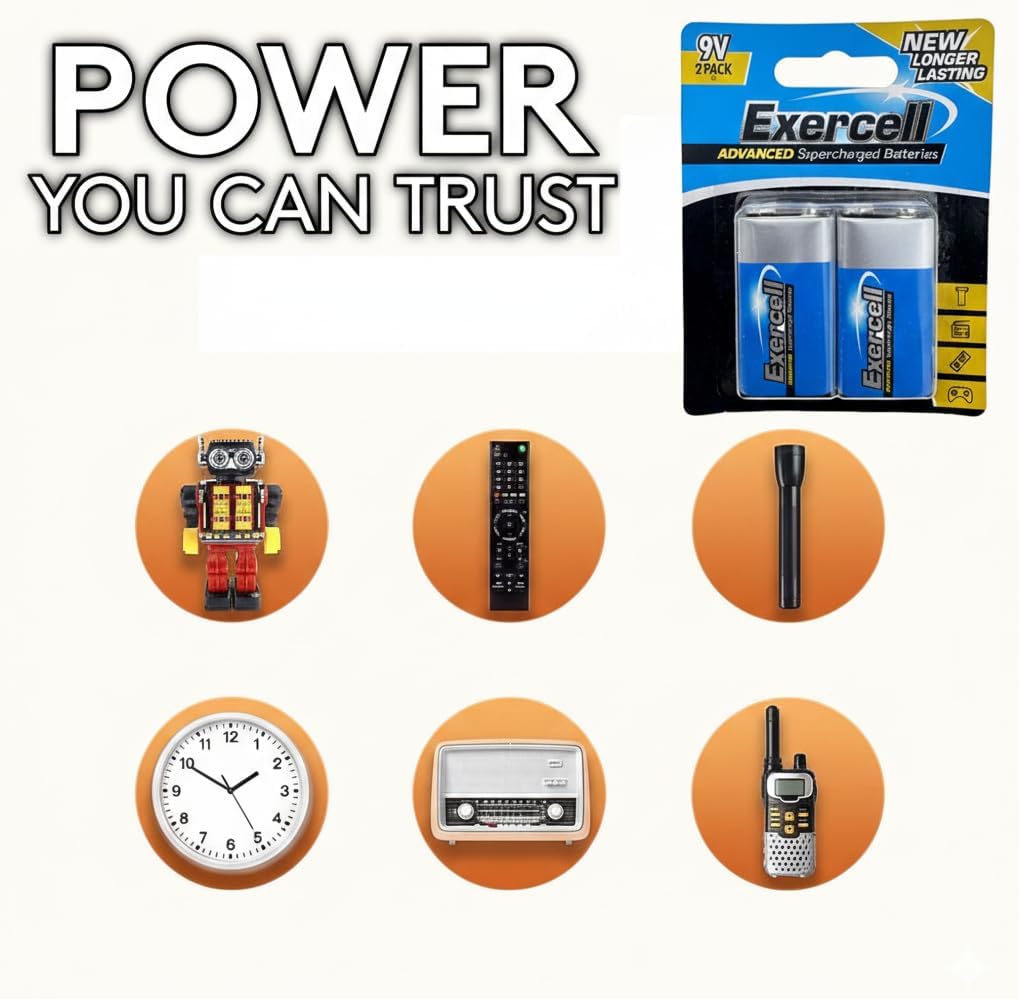 9V Heavy Duty Batteries – 2 Pack