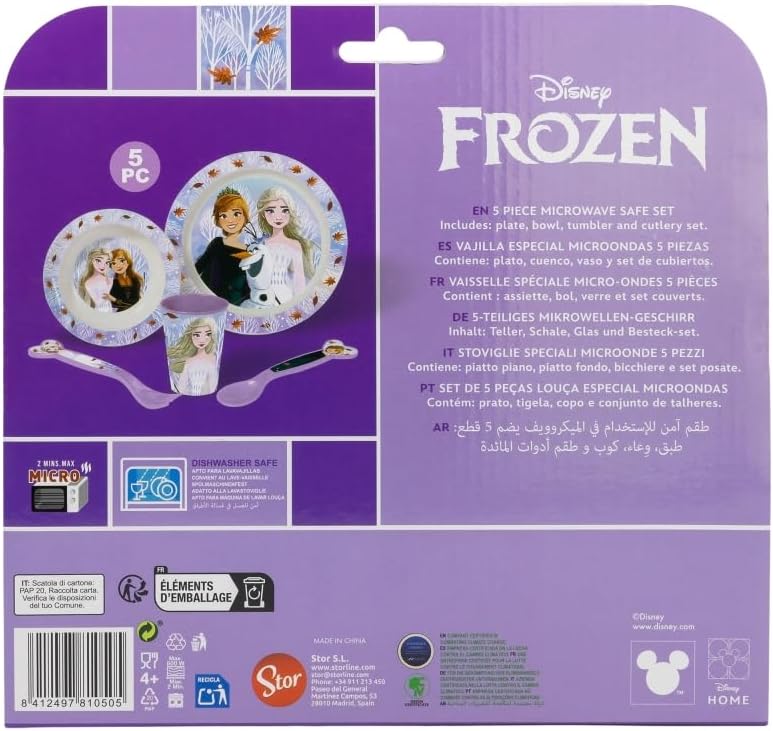 5PC Kids Cartoon Reusable Dinnerware Set