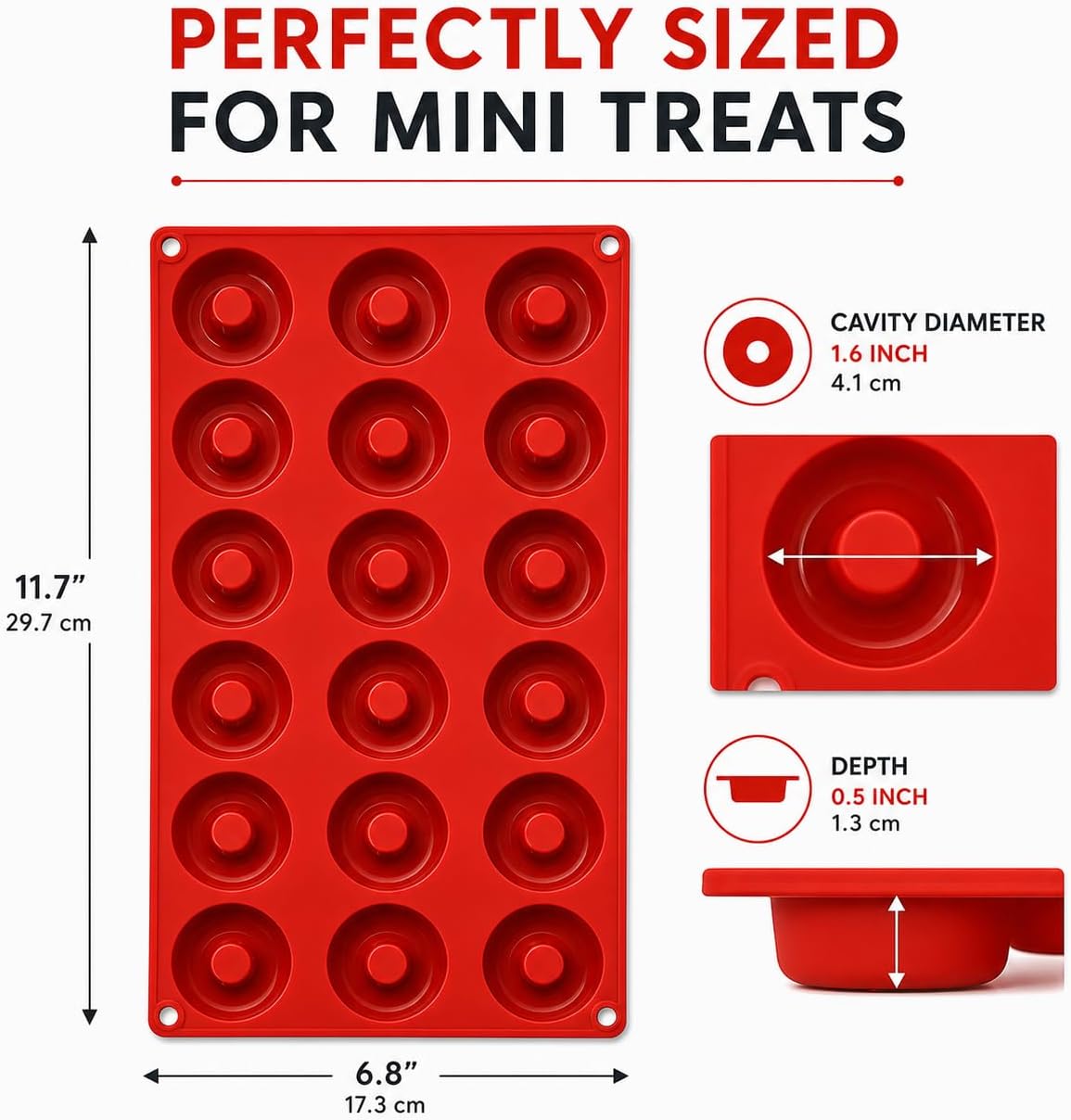 Non Stick Silicone Donut Mould 18 Cavity