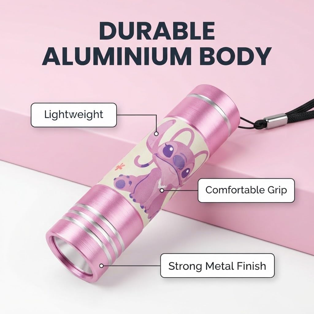 Disney Stitch 9 LED Mini Pink Flashlight 8.7cm