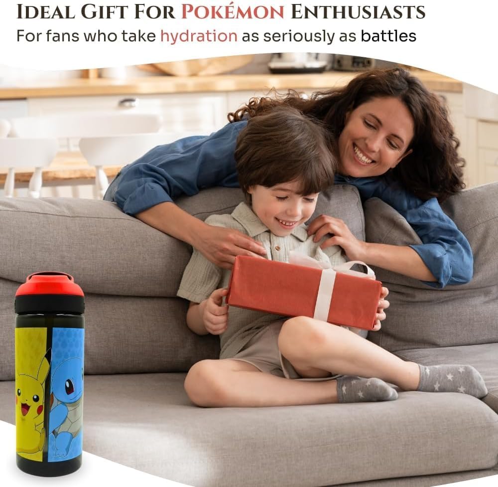 Kids 475ml Water Bottle with Straw Leak-Proof BPA-Free