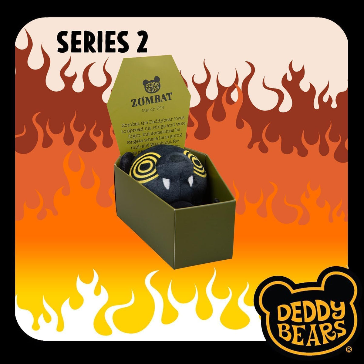 Zombat Halloween Plush Deddy Bears Coffin - 15cm Series 2