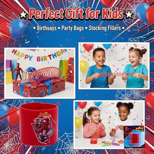 Stitch and Spring Toy Set, 2x Licensed Plastic Coil Toys for Kids - Multiple Designs