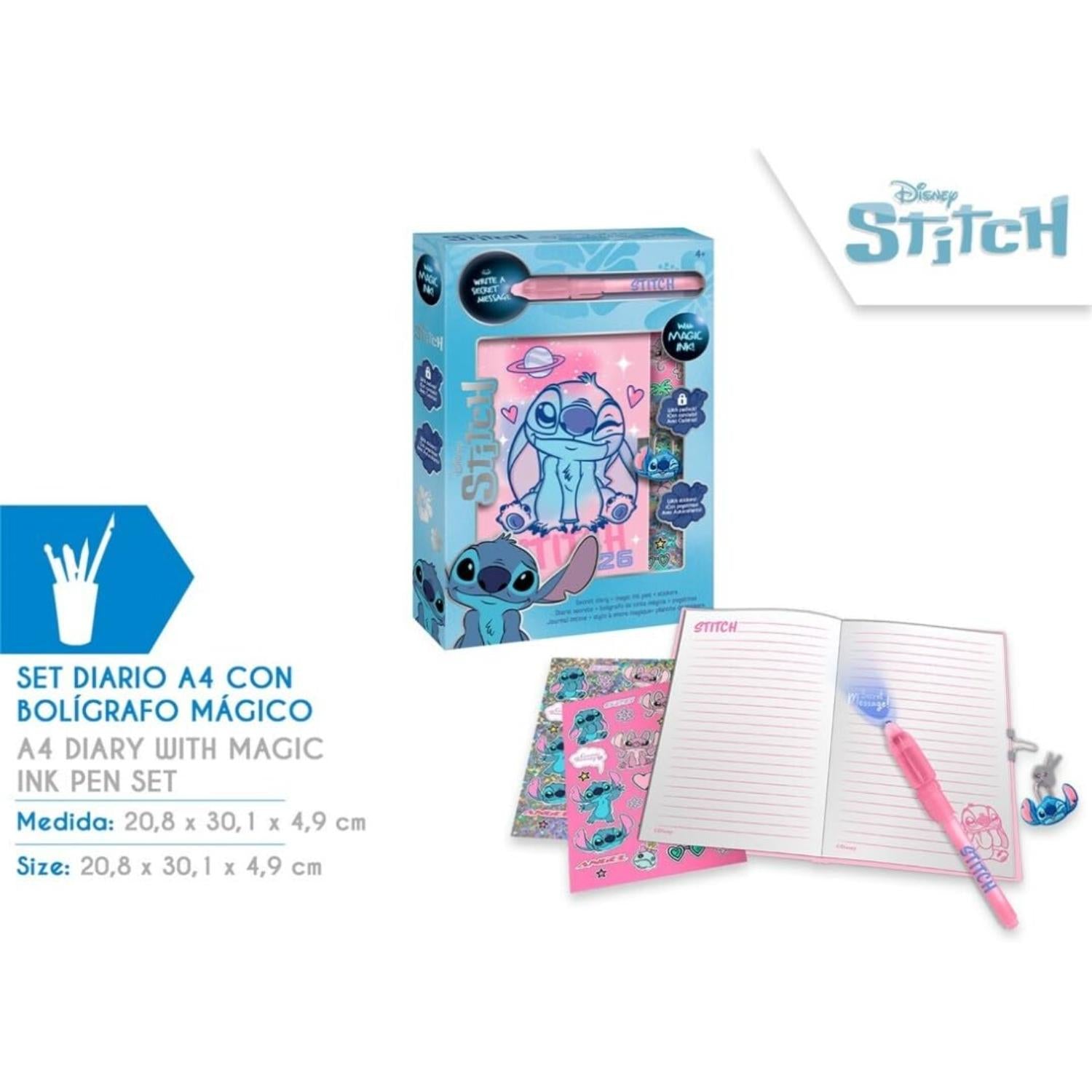 Kids Secret Diary & Magic Ink Pen Stationery Set - Assorted