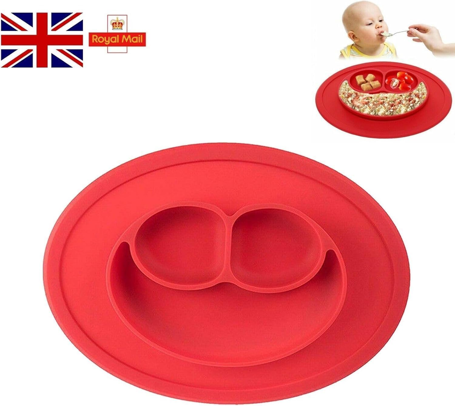 Silicone Baby Snack Mat - Red - Bowls & Plates