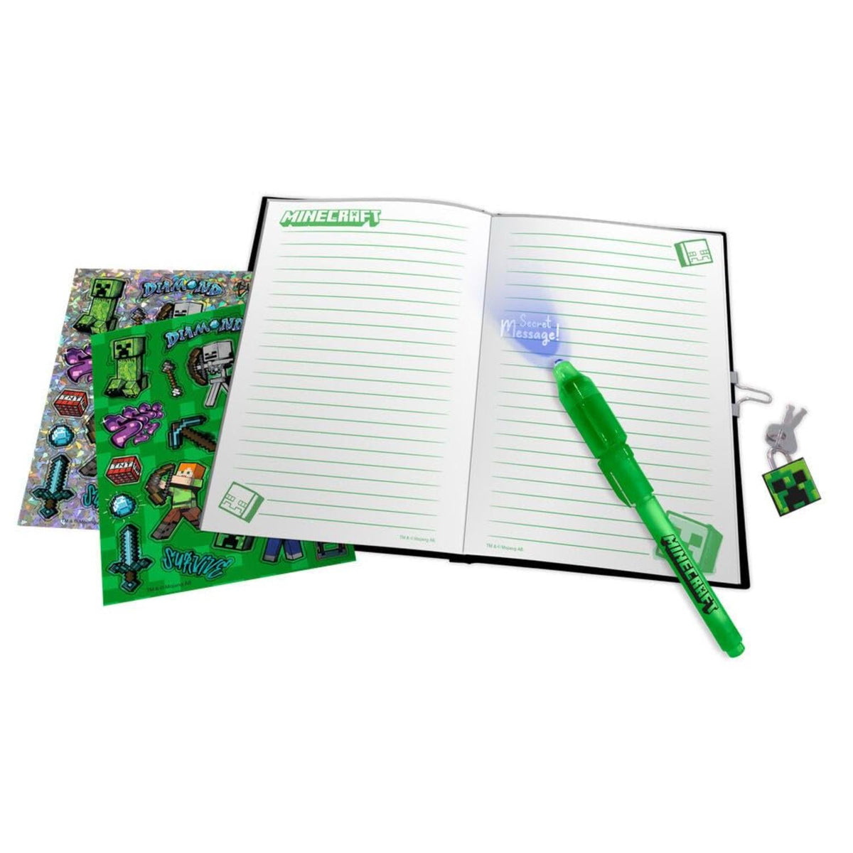 Minecraft Kids Licensed Secret Diary & Magic Ink Pen Stationery Set – view 3