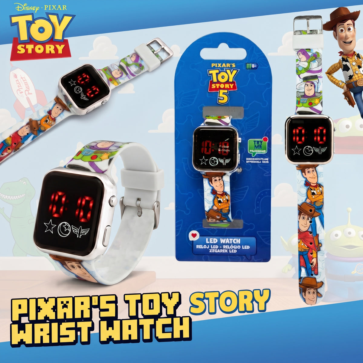 Toy Story Kids Licensed LED Wrist Watch 3.5cm – view 6