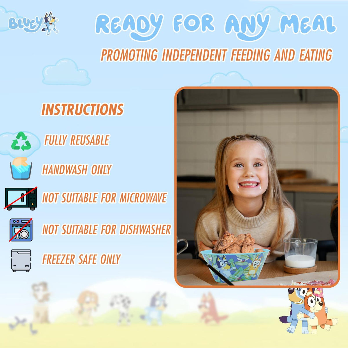Bluey Kids Licensed Reusable Plastic Snack Bowl 700ml – view 4