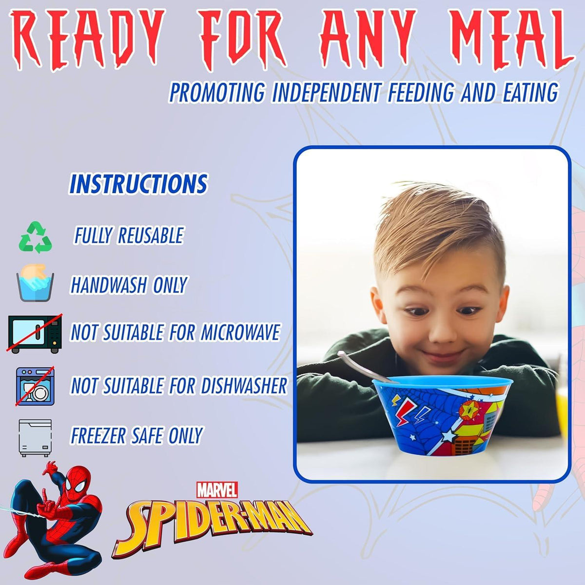 Spider-Man Kids Licensed Reusable Plastic Snack Bowl 700ml – view 5