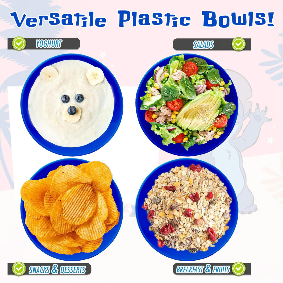 Disney Stitch Kids Licensed Reusable Plastic Snack Bowl 700ml – view 6