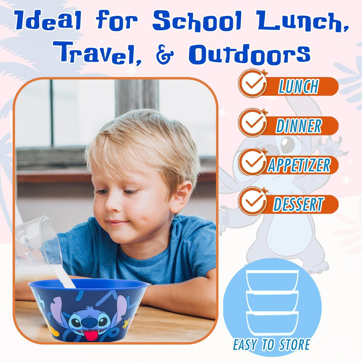 Disney Stitch Kids Licensed Reusable Plastic Snack Bowl 700ml – view 8