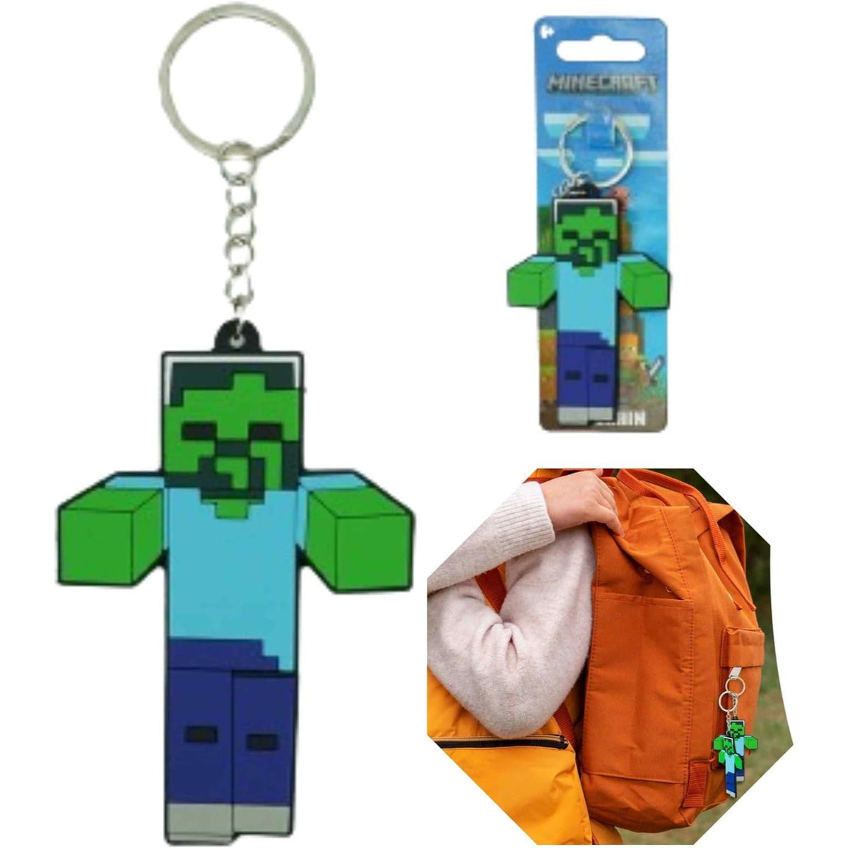 Zombie Kids Licensed Soft PVC Minecraft Key Chain