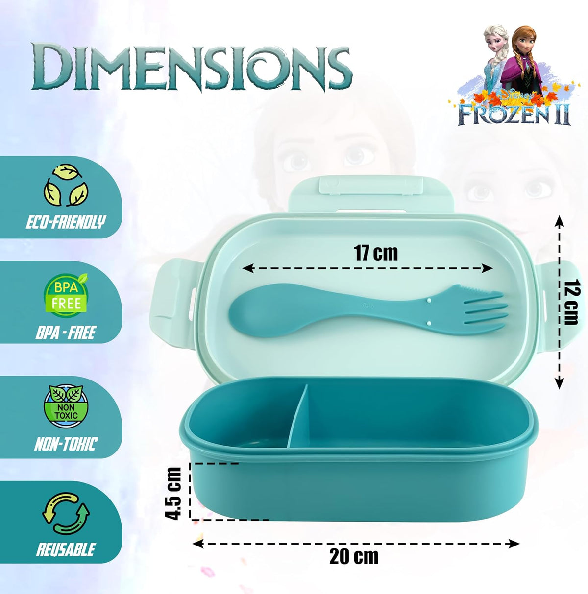 Frozen Kids Lunchbox with Cutlery 20cm