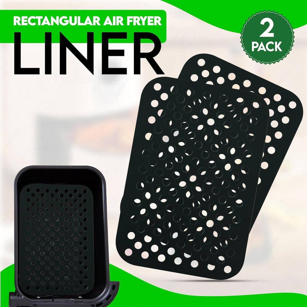 Silicone Air Fryer Mats 20cm Rectangle - 2Pcs – view 5