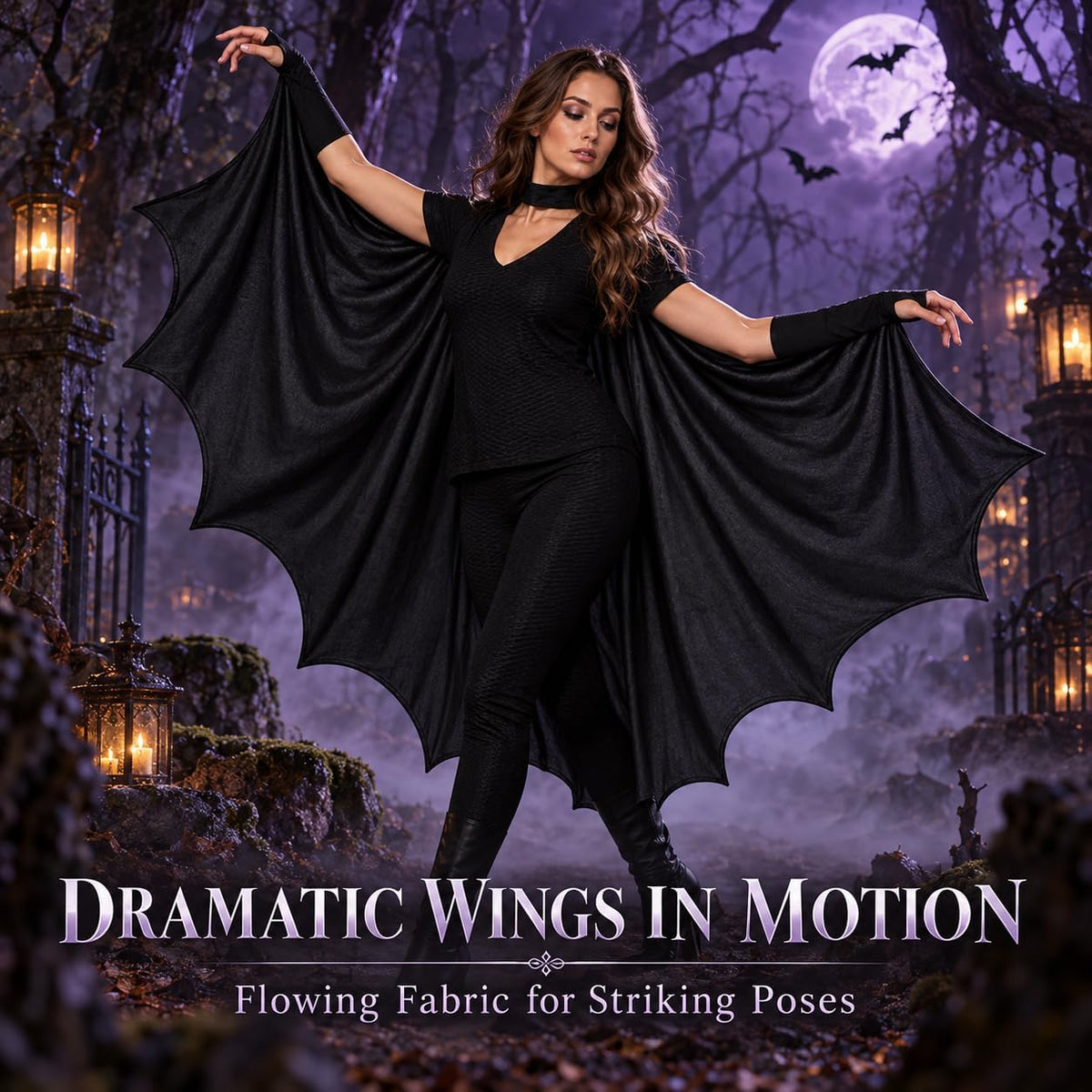 Halloween Bat Cape for Adults 172cm
