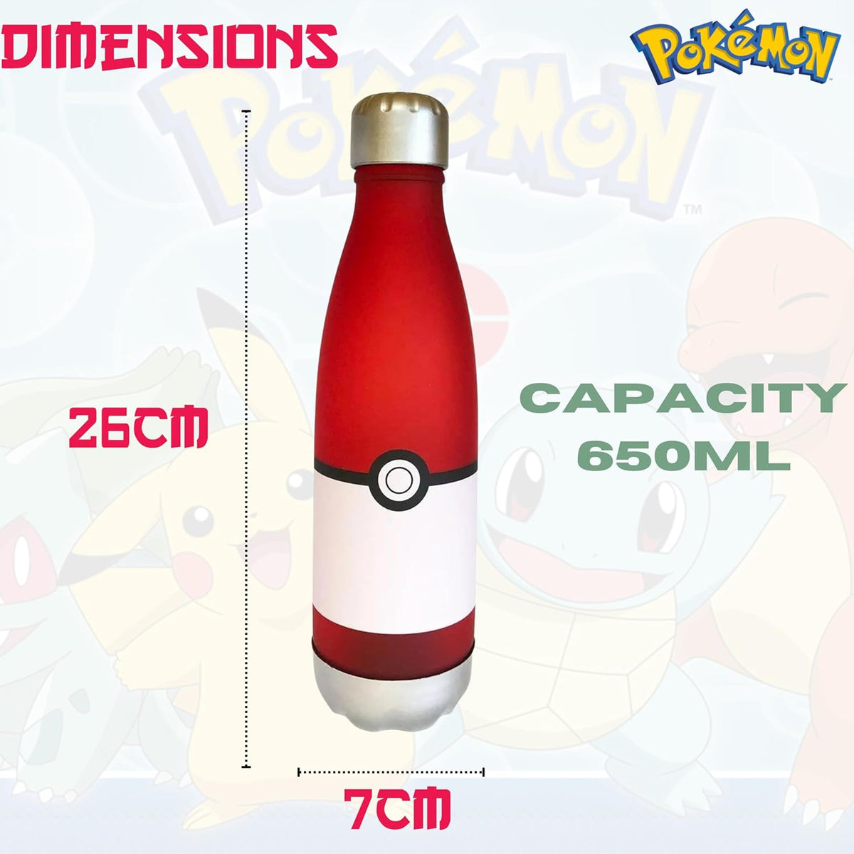 Pokémon Kids Licensed 650ml Soft Touch Leak-Proof Water Bottle – view 2