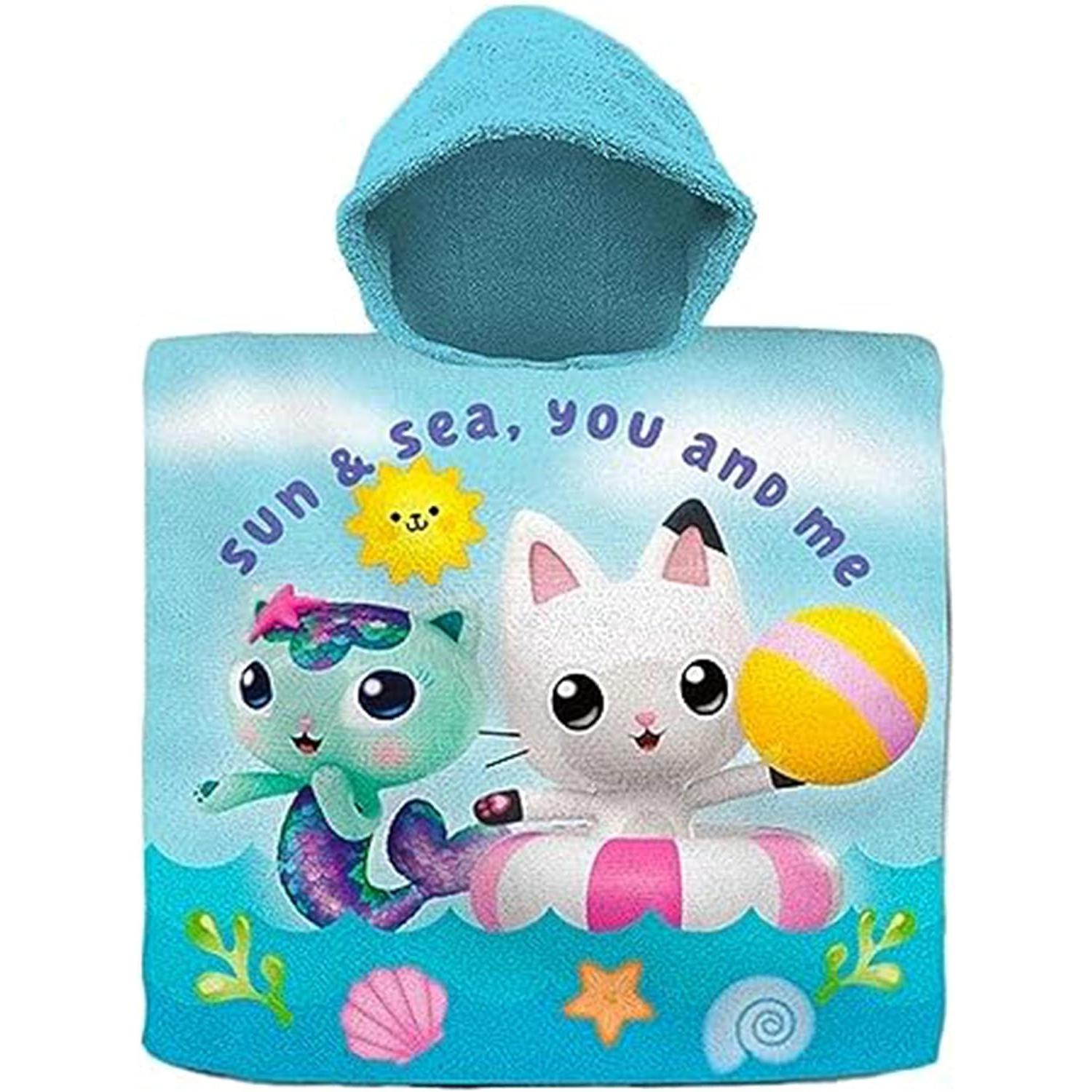 Kids Hooded Towel Poncho Cotton 120cm - Assorted