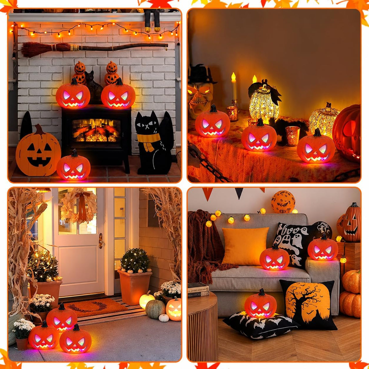 Halloween Pumpkin LED Light Up Decoration 20cm