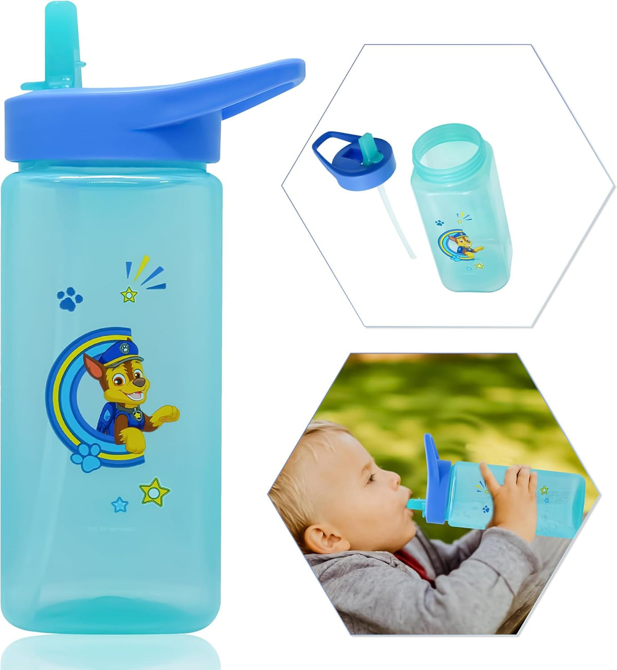 PAW Patrol Chase Kids Licensed Paw Patrol Straw Sippers 420ml – view 2