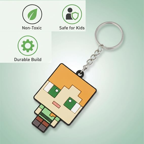 Steve Keyring Kids Licensed Minecraft PVC Keyring - Random Design – view 3