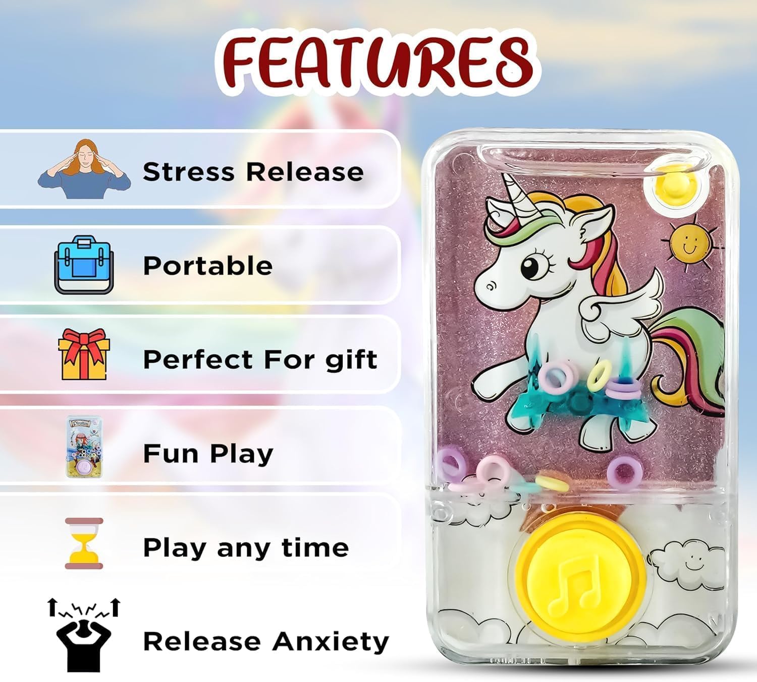 Water Ring Toss Game for Kids, Unicorn Water Hoop Toy