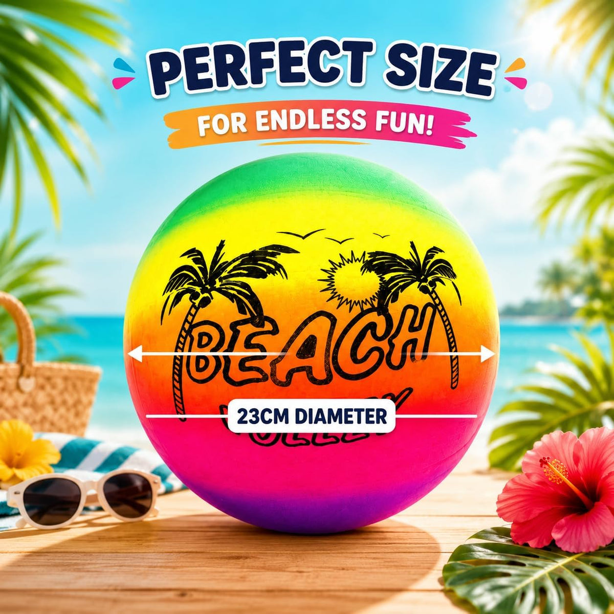 Rainbow Inflatable Volleyball 23cm - Beach Ball – view 2