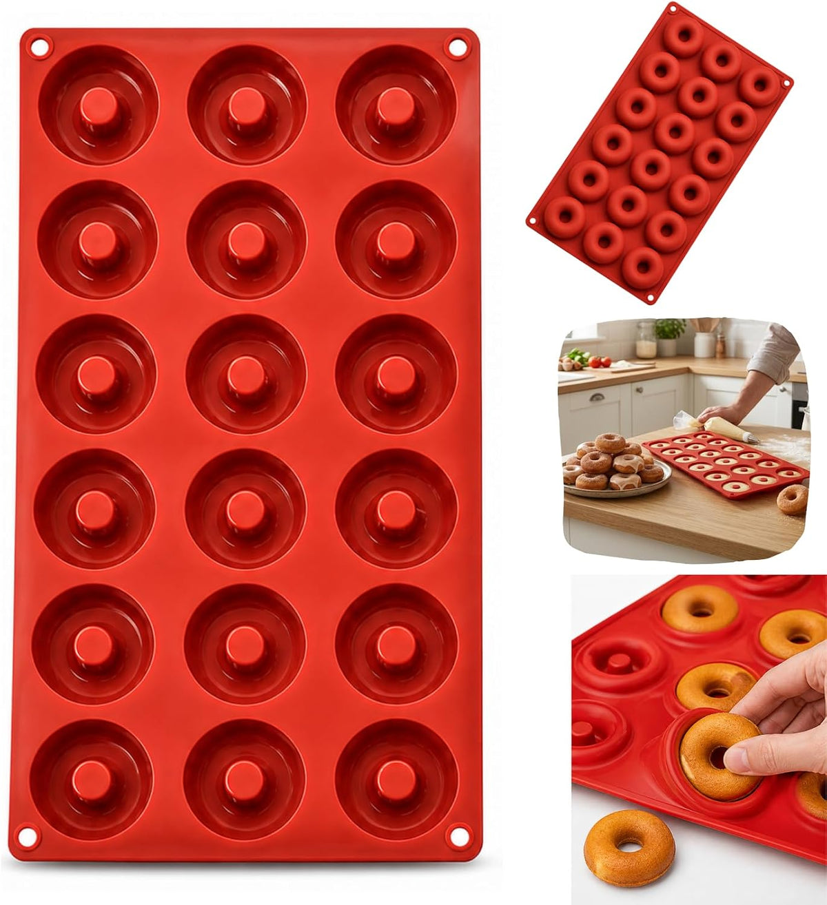 Non Stick Silicone Donut Mould 18 Cavity