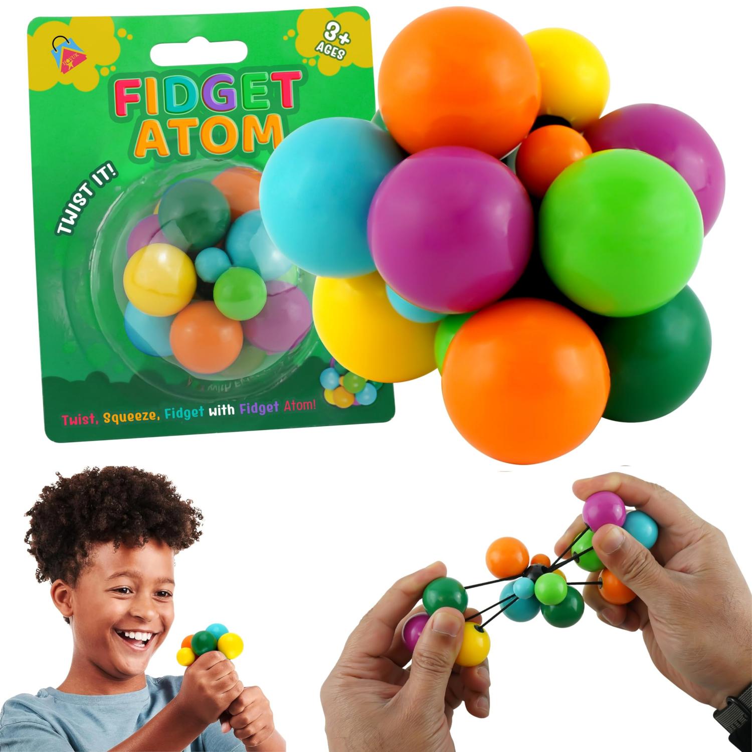 Rainbow Atom Fidget Ball - 7cm