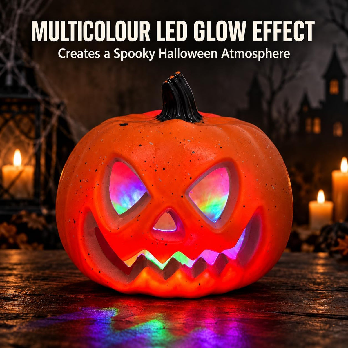 Halloween Pumpkin LED Light Up Decoration 20cm