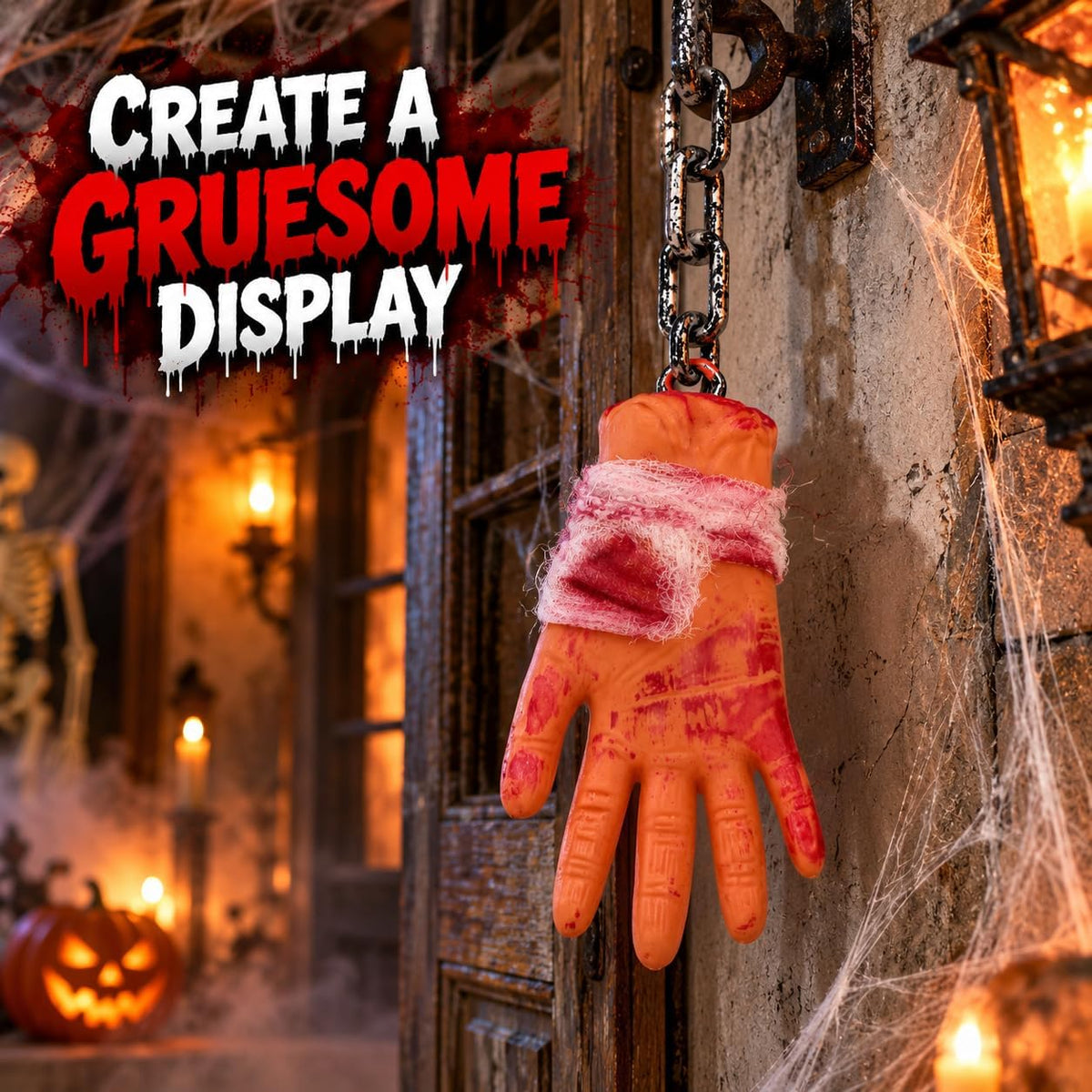 Halloween Severed Hand Decoration with Plastic chain