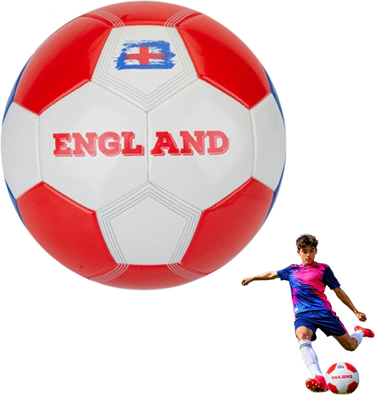 32-Panel Football Size 5 – Deflated Training & Match Ball - England
