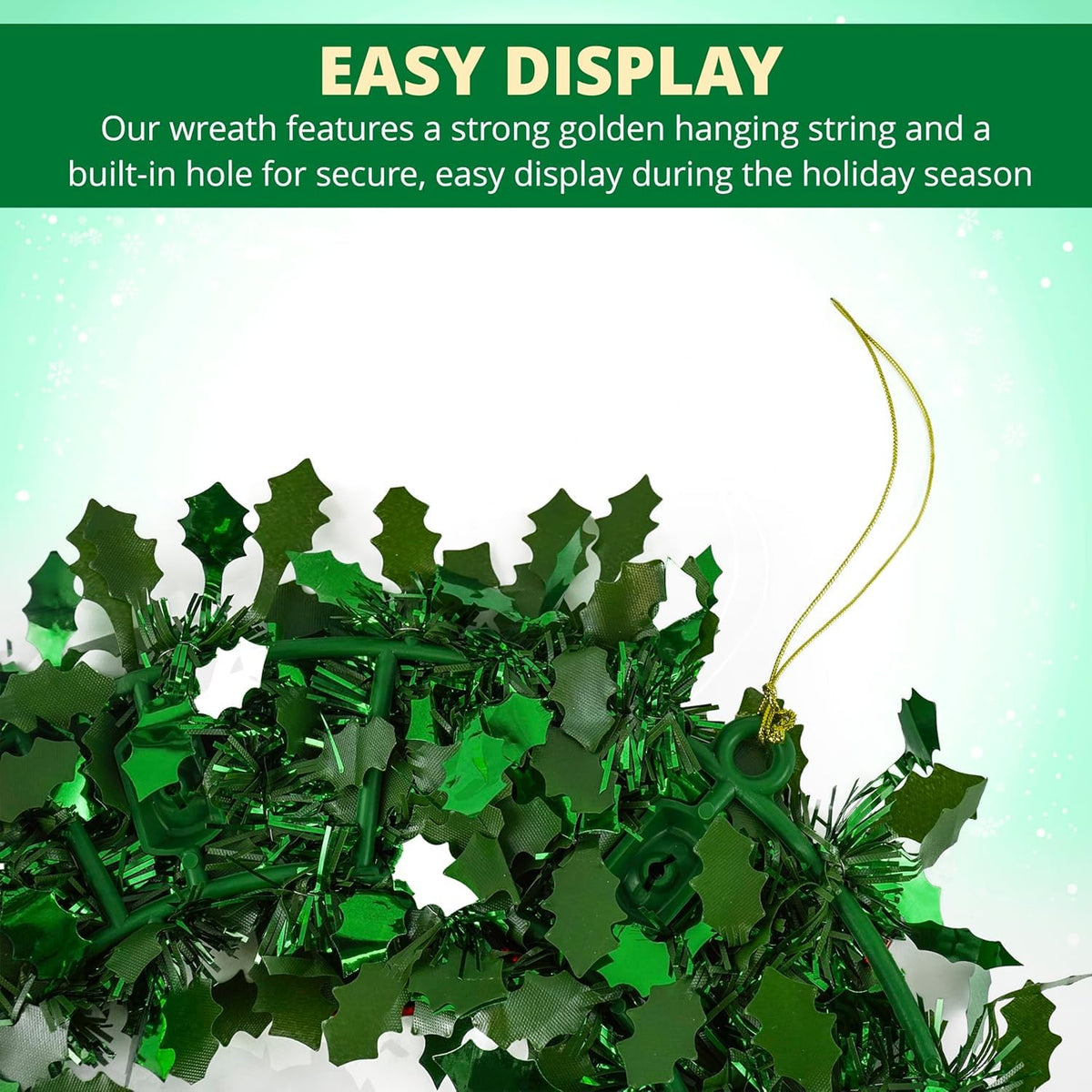 Christmas Home Door Tinsel Wreath 21cm