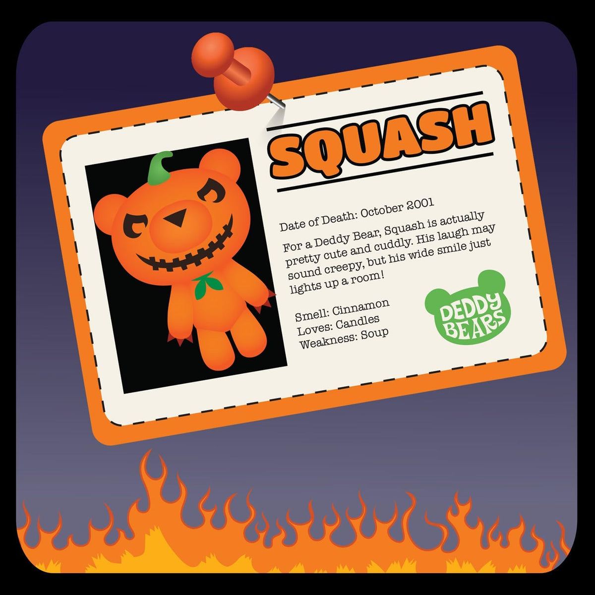 Squash Halloween Plush Deddy Bear Zip Body Bag 30cm