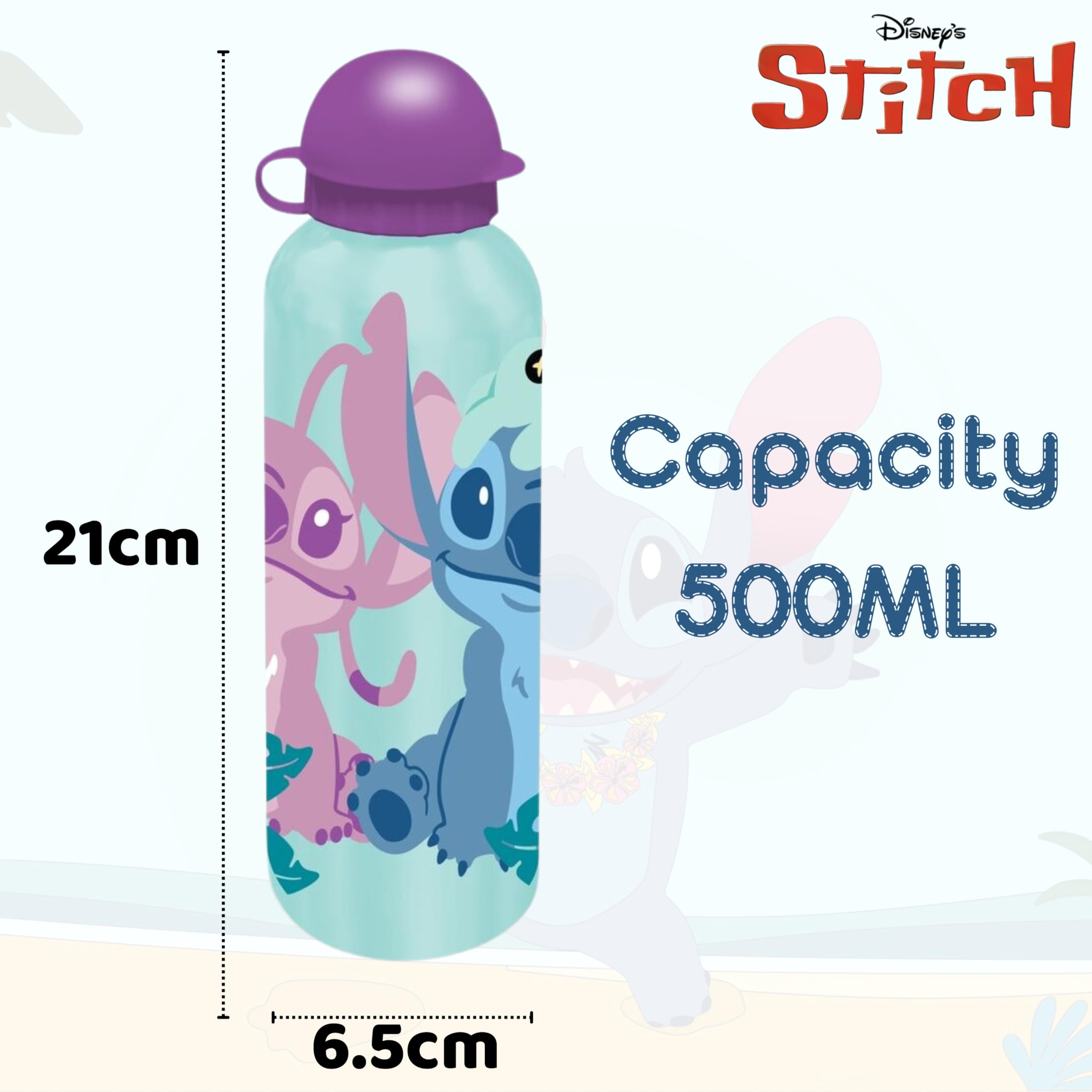 Disney Stitch Aluminium Water Bottle 500ml
