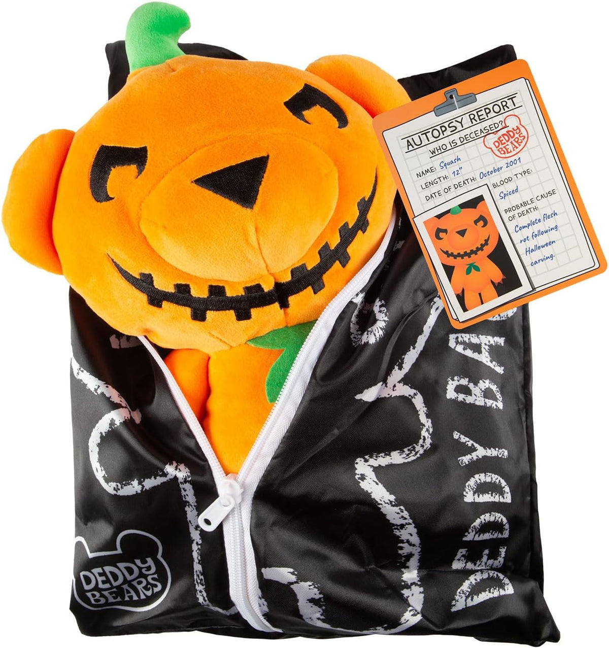 Squash Halloween Plush Deddy Bear Zip Body Bag 30cm