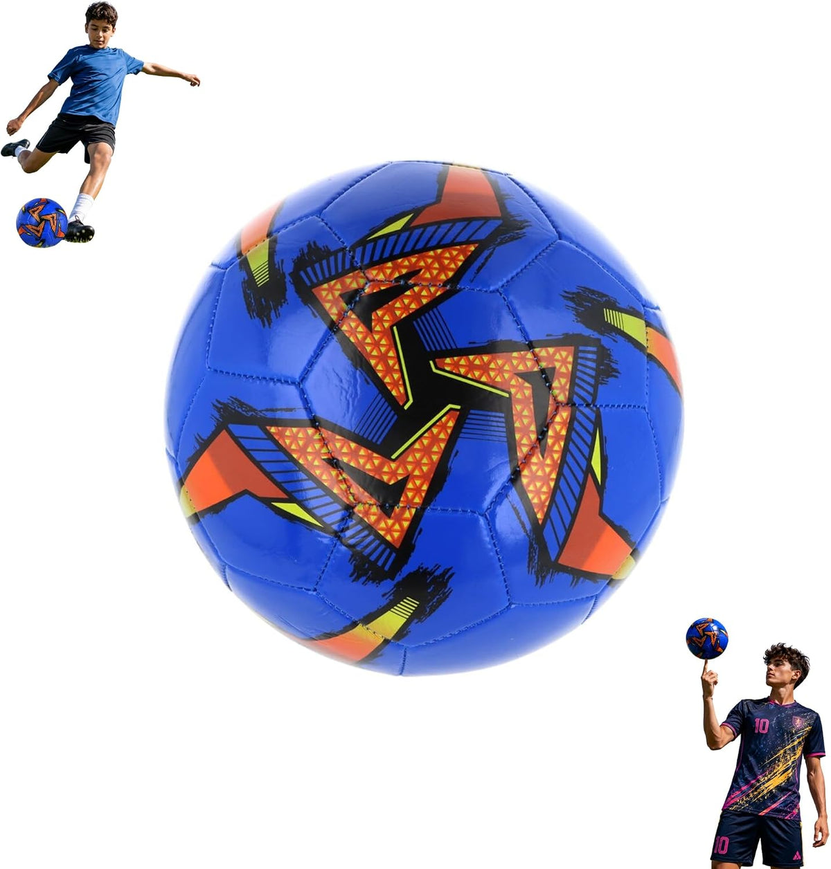 32-Panel Football Size 5 – Deflated Training & Match Ball - Blue