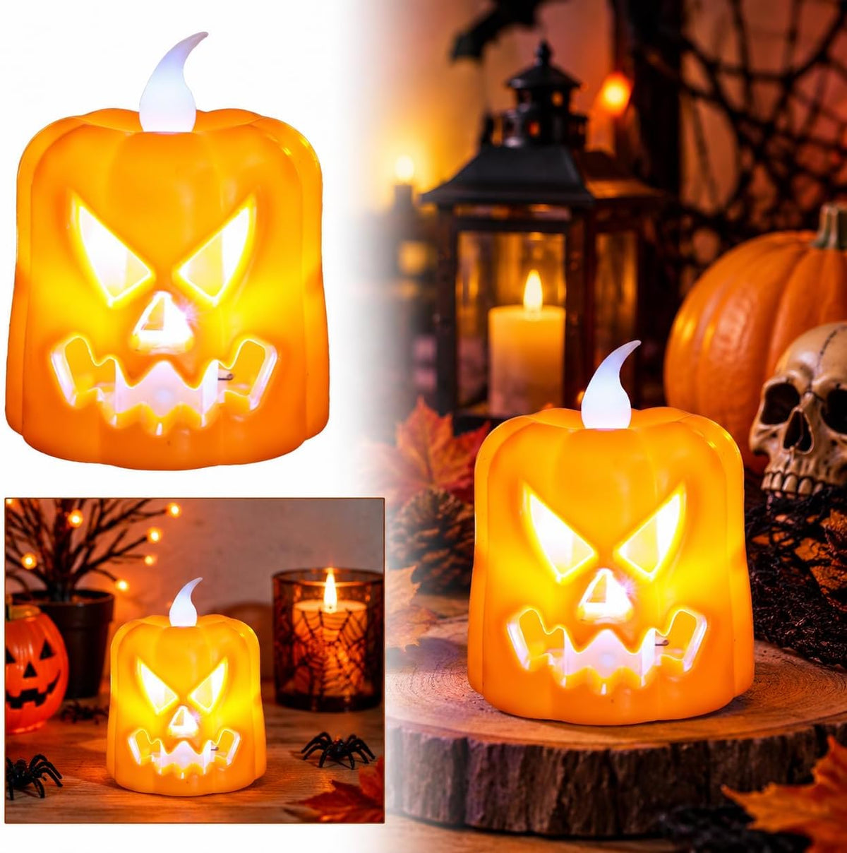 Halloween Pumpkin LED Candle Light 7cm