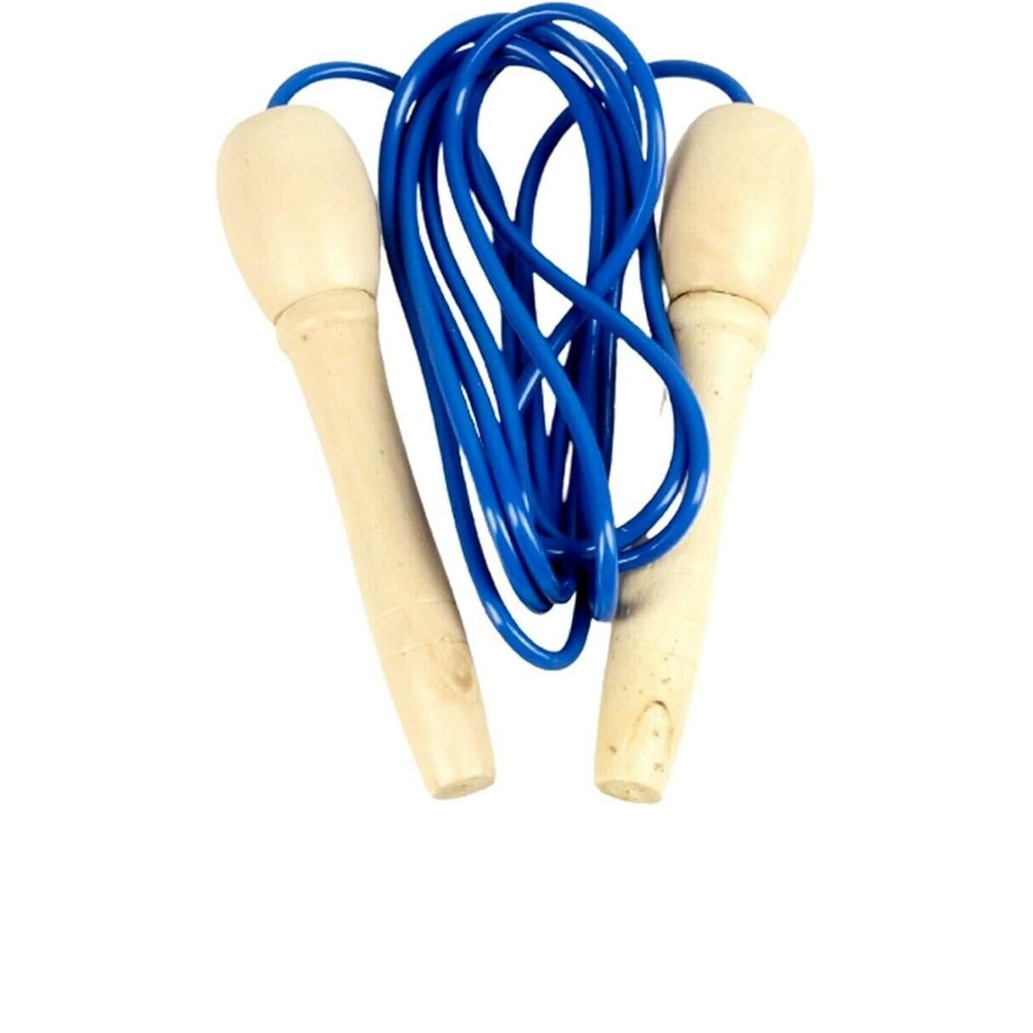 Wooden Handle Skipping Ropes 2.4m - Blue