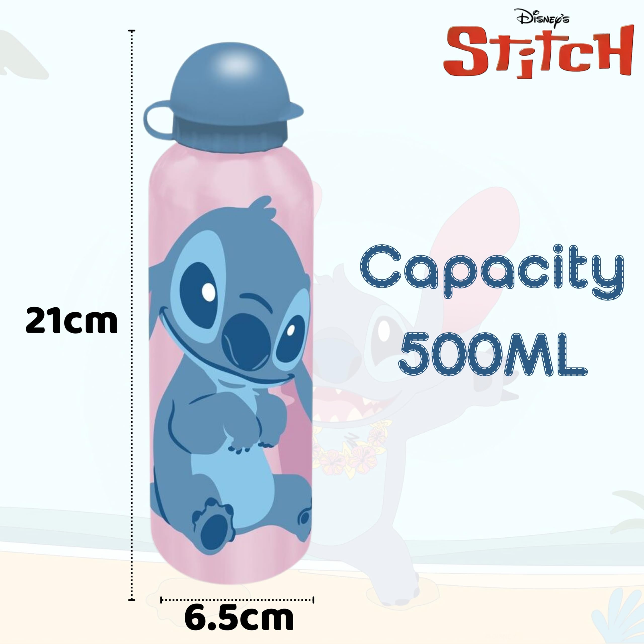 Disney Stitch Aluminium Water Bottle 500ml