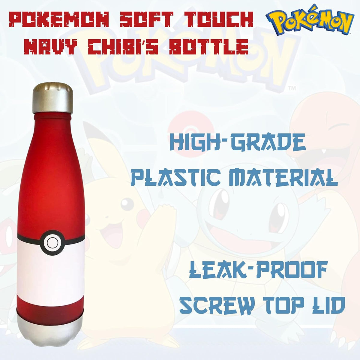 Pokémon Kids Licensed 650ml Soft Touch Leak-Proof Water Bottle – view 3