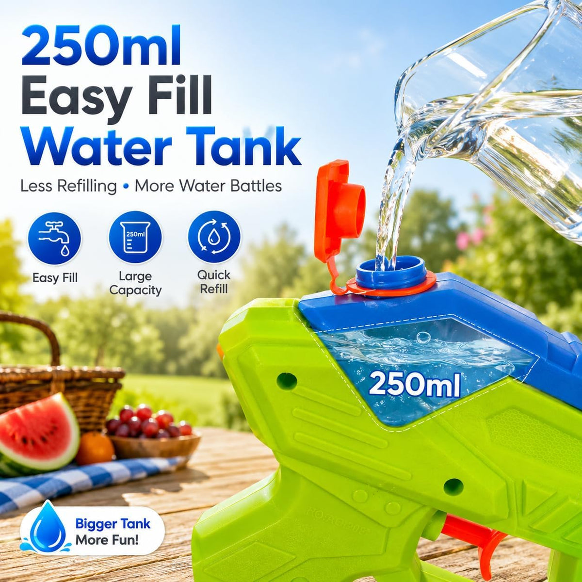 Kids Water Pistol 20cm with 250ml Tank – view 5