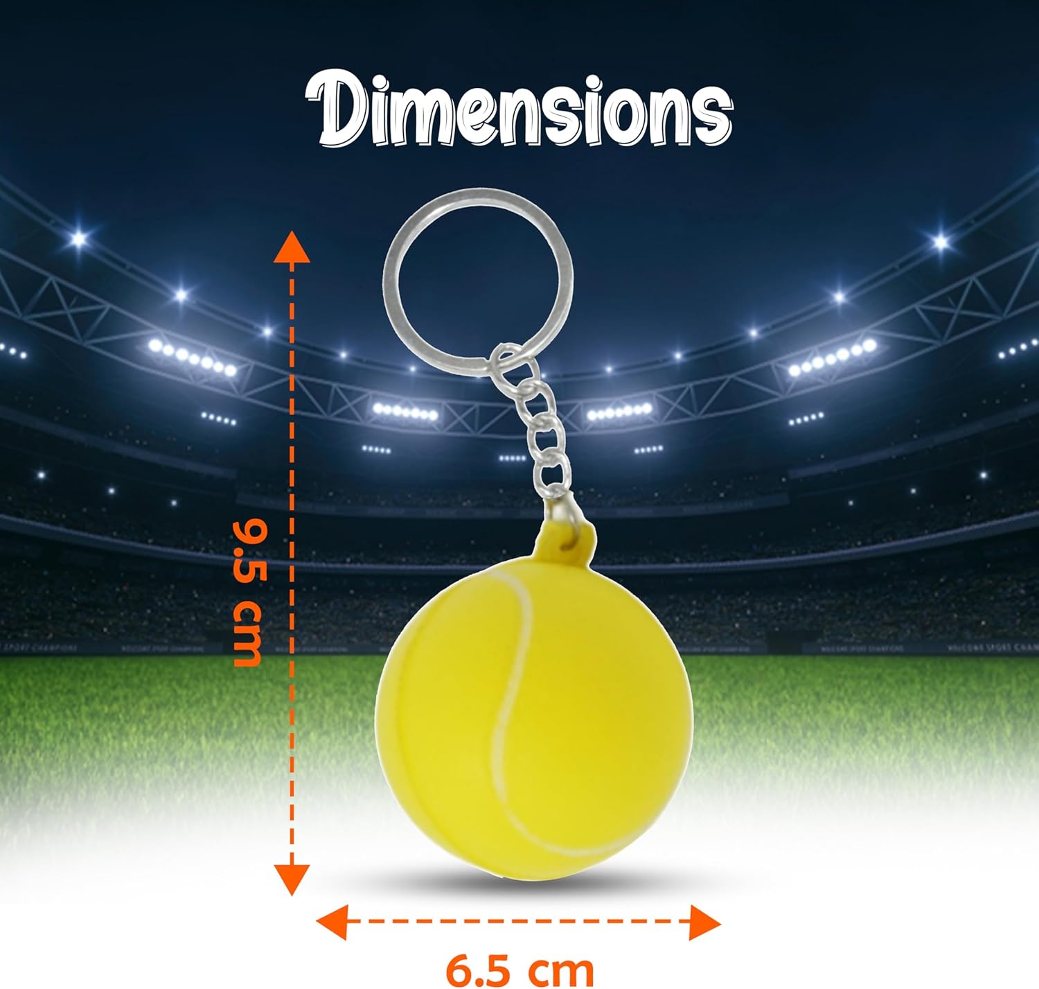 9cm Foam Sports Ball Keyring