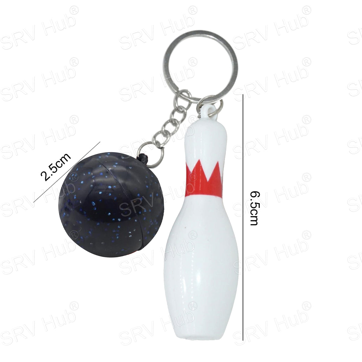 Bowling Pin Keyring Set 6.5cm – view 3